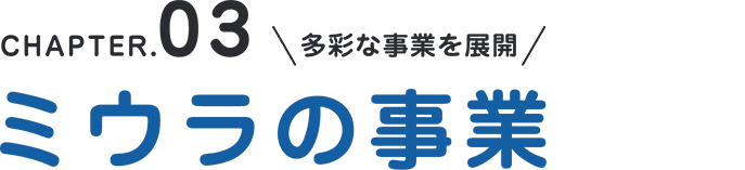 CHAPTER.03 多彩な事業を展開 ミウラの事業