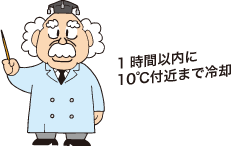 1時間以内に10℃付近まで冷却