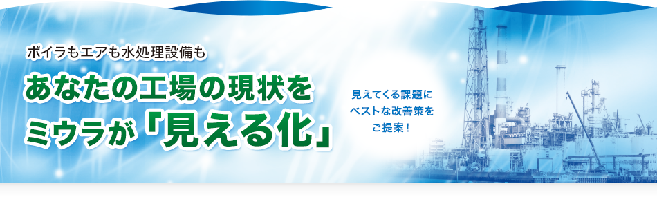 ボイラもエアも水処理設備も あなたの工場の現状をミウラが「見える化」〜見えてくる課題にベストな改善策をご提案！〜