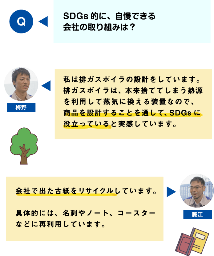 SDGs的に、自慢できる会社の取り組みは？